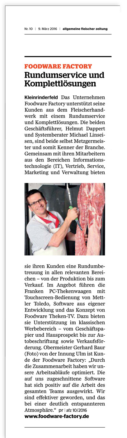 allgemeine fleischer zeitung 10. 3/2016
